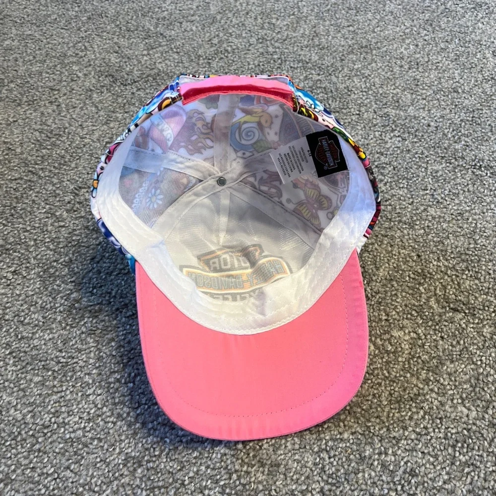 Harley-Davidson‎ hat baby girls pink white cap biker grunge logo streetwear